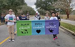 Students marching in MLK parade